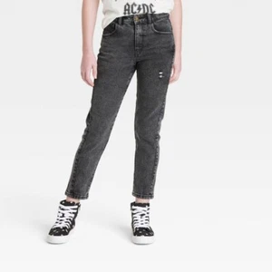 2DA) NEW Art Class Girls' High-Rise Girlfriend Jeans Black Wash Size 12 Plus - Picture 1 of 1