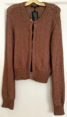 RACHEL ROY Grueso Punto Canela Marrón Mujer’s Suéter Cárdigan Talla L Nuevo con Etiquetas Foto 1 de 4