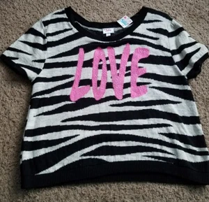 Mädchen Justice Zebra Blinged Pullover Gr. 20 Neu mit Etikett (sehr letzter) - Bild 1 von 3