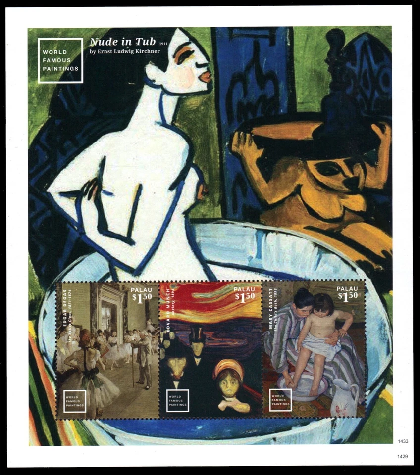 PALAU 1243 - Pinturas de fama mundial "Hoja de recuerdo" (pb55049) Foto 1 de 1