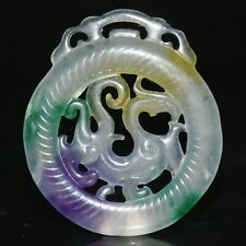 5CM Rare China Natural Color Jade Carve Phoenix Phneix YuBi Amulet Pendant