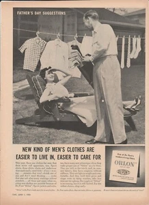 Ropa para hombre Du Pont Orlon 1953 anuncio impreso vintage años 50 palos de golf línea de ropa - Imagen 1 de 1
