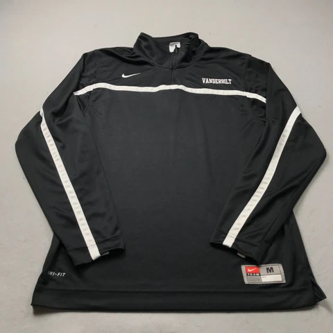 Vanderbilt Commodores Jacket Mens Medium Black Nike 1/4 Quarter Zip Logo NCAA Cover