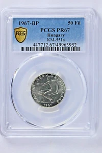 1967 Hungary 50 Filler SCARCE Proof Coin - PCGS PR 67 - Picture 1 of 2
