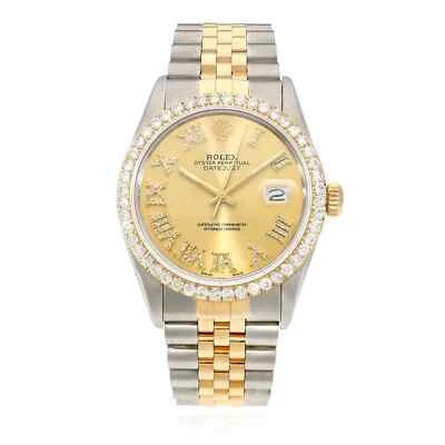 Reloj Rolex Datejust Jubilee 36 mm 16013 esfera dorada 4,50 quilates bisel de diamantes para hombre Foto 1 de 4