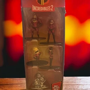 Disney Pixar Incredibles 2 Nano Jada Diecast Metalfigs 5 Pack 2 in 2018 NEW - Picture 1 of 6