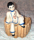 Ceramic Arts Studio Chinese Boy on Bamboo, Bonsai/other Planter Betty Harrington