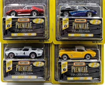 Matchbox Premiere Corvette 4 Car Lot w/ T-Top, Grand Sport & Two '62 Variations - Image 1 of 4
