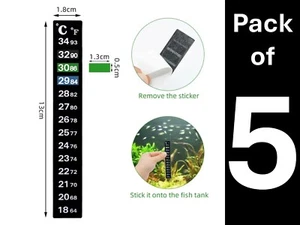 5X Pegatinas Temperatura Sin Batería, Termómetro LCD para Pecera, Kombucha, Acuario - Imagen 1 de 4