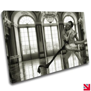 BALLERINA DANCE MONOCHROME CANVAS Wall Art Picture Print - Picture 1 of 3