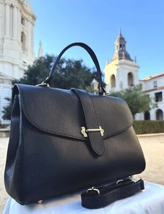 Ivan Troy Luna Black Women's Italian Leather Outdoor Crossbody Shoulder Bag - Picture 1 of 8