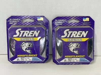 (2) Stren Monofilament Line 20 Lb Test 300 Yards Clear Blue ~ NEW - Image 1 of 3