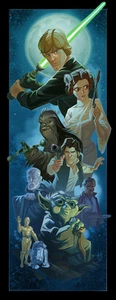 Original Star Wars Trilogía Alianza Rebelde Personaje Obra de Arte Giclée sobre Lienzo - Imagen 1 de 1
