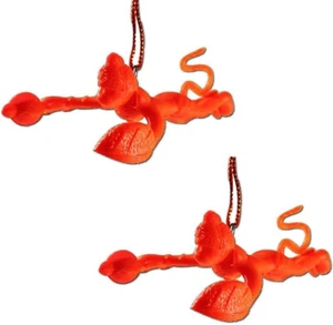 Set of 2 Orange Flying Lord Hanuman Hanging Idols Statue for Car & Home Decor - Picture 1 of 6
