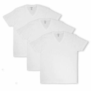 IZOD Men's 3-Pack White Big & Tall V-Neck S/S T-Shirt (S02) Size 4XLB