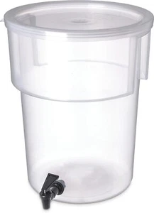 Round Beverage Dispenser Drink Dispenser with Spigot Catering, Plastic,5 Gallons - Picture 1 of 8