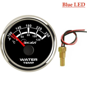 Jiecaizi 52mm Water Temp Gauge With Sender Sensor 40-120C 100-250F Waterproof - Picture 1 of 9
