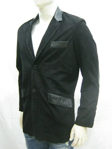 New Men Soft Pick Stitch Genuine Suede Leather Blazer Sports Coat Suit Jacket - Picture 1 of 4