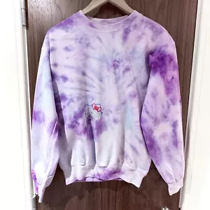 Fruit Of The Loom Tie Dye Sweatshirt Size S Pink Purple Hello Kitty - Picture 1 of 8