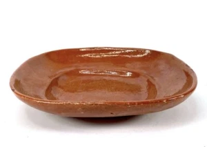 Native Mexican Glazed Clay Serving Platter 12x11” Authentic Hand Made Pottery - Picture 1 of 7