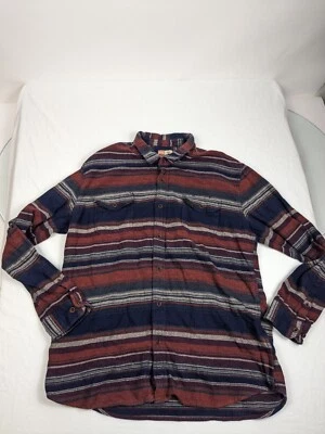 Camisa informal de colección años 90 azteca con volantes tallados para hombre talla XL a rayas abotonadas suroeste Foto 1 de 4