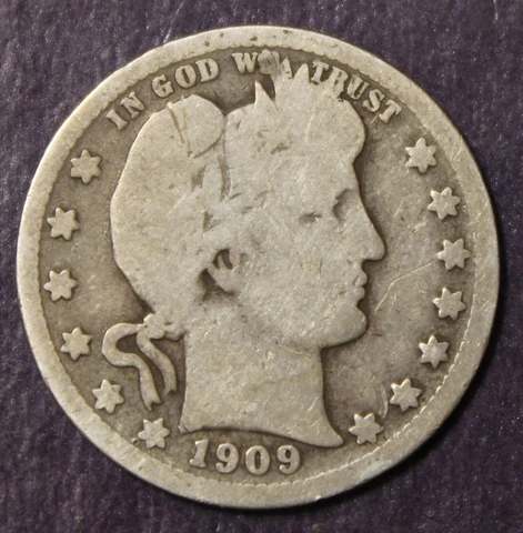 1909 O Barber Quarter Good...............Lot 9719 Cover