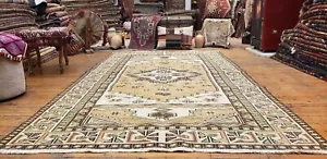 Beautiful Late 1935's Antique Muted Natural Dye,Wool Pile Oushak Area Rug 5x9ft - Picture 1 of 10