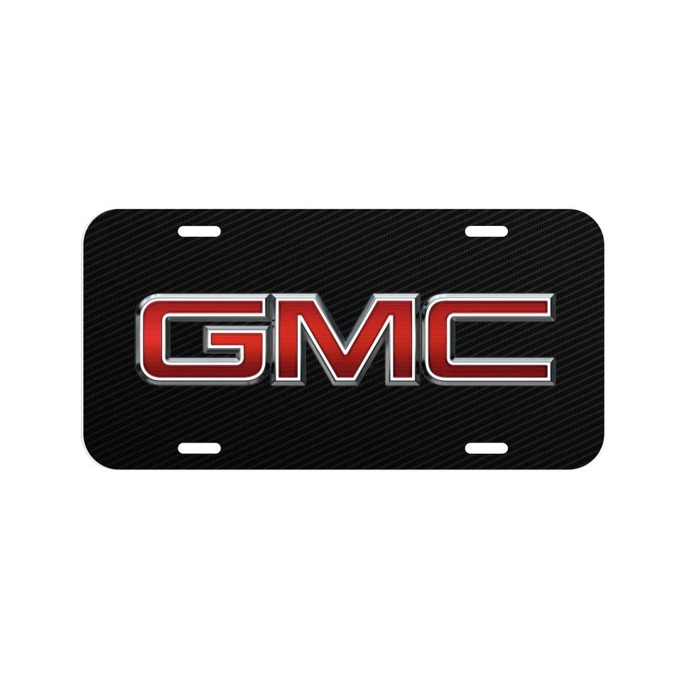 GMC VEHICLE LICENSE PLATE FRONT CAR AUTO TAG USA MADE BLACK CARBON TRUCK SIERRA - Image 1 of 1