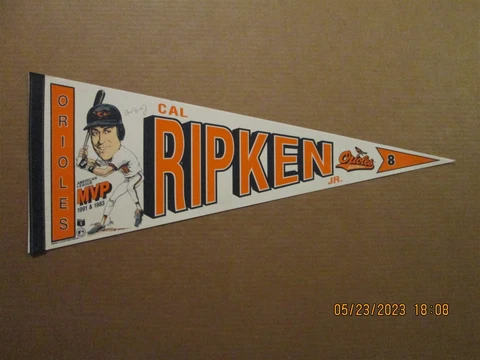 MLB Baltimore Orioles Cal Ripken Jr. Vintage 1983 & 1991 MVP Team Logo Pennant Cover