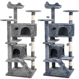 Large Cat Tree Activity Centre Multilevel Scratching Post 138cm Climbing Tower - Picture 1 of 18