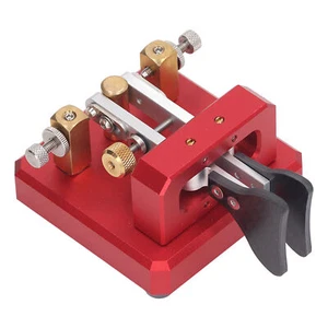 Red Morse Code Key 2 Paddle Automatic CW Shortwave Telegram Tapper For Training - Picture 1 of 23