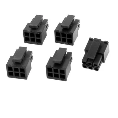 Black Plastic Mini 6 Pin Male PCB PSU ATX Connector Adapter 5 Pcs - Bild 1 von 2