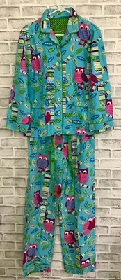 Pijama Nick and Nora Ropa de Dormir Algodón Franela Búho Azul 2 piezas. Juego Talla M  Foto 1 de 4