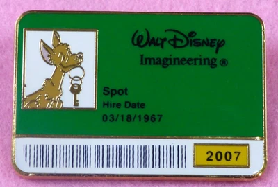 Disney Pin Pirates of the Caribbean Spot Dog 2007 Imagineering ID Badge LE300 - Image 1 of 3