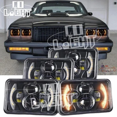 Faros LED DRL Hi/Lo de 4x6 pulgadas 4 piezas para Buick Regal Grand National 1982-1987 Foto 1 de 4