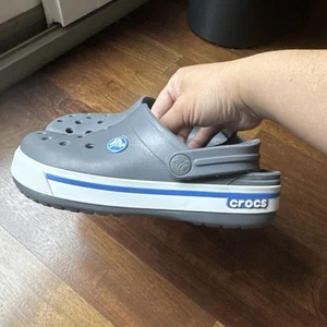 Crocs Kids Crocband Gray Clogs Sz J2 - Picture 1 of 8