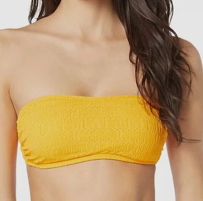 Top de bikini bandeau con textura naranja Vince Camuto para mujer talla M Foto 1 de 2