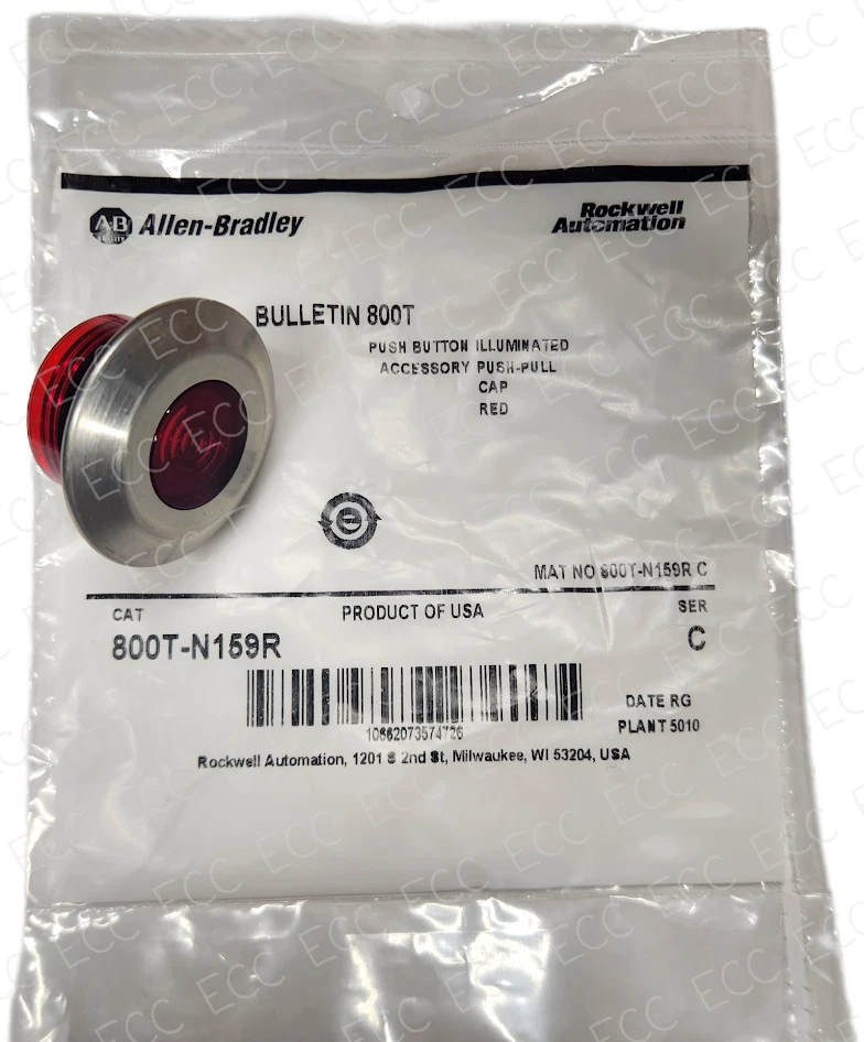 New Allen Bradley 800T-N159R | Push/Pull Red Illuminated Cap - Image 1 of 1