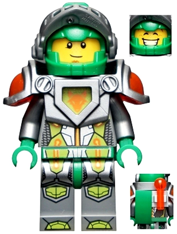 New LEGO Nexo Knight FOX Aaron Green Silver Helmet Suit Trans Orange Shoulders - Image 1 of 1