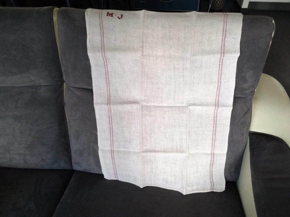 28 Anciens Grands Torchons En Métis Et Lin Lavés Et Repassés  En Très Bon État - Photo 1/4