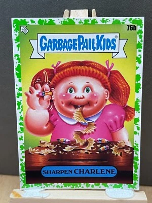 2020 Garbage Pail Kids Booger GREEN BORDER 76b SHARPEN CHARLENE LATE TO SCHOOL  - Image 1 of 2