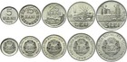 Rumänien - KONVOLUT - 5 Münzen - 5, 15, 25 Bani 1966 + 1 Leu + 3 Lei 1966 - LOT