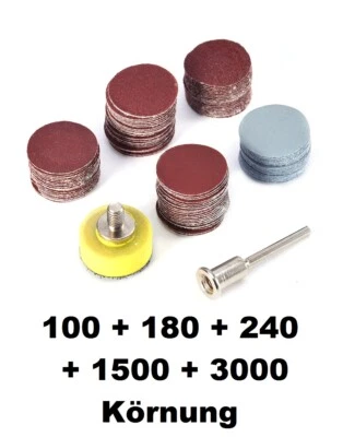 102 tlg Teller Schleifpapier Ø 25mm Set 100-3000 Korn Dremel Proxxon Sandpapier