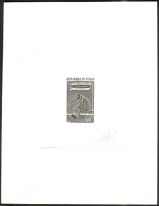 TSCHAD 1966 - 8. Weltfußball - England, Scott # 130 - Künstler signierter Beweis - Bild 1 von 1