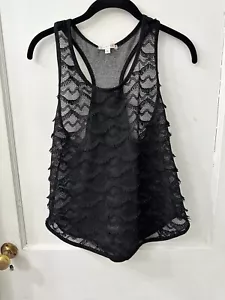 Camiseta sin mangas malva transparente y lentejuelas con espalda de afeitar para mujer talla L - Imagen 1 de 6