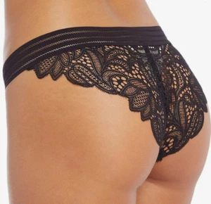 Lepel Charlie Black Brazilian Briefs Sheer Lace Knickers Pants Panties Underwear - Picture 1 of 6