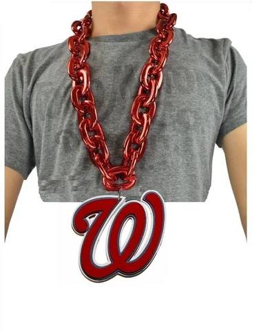 New MLB Washington Nationals RED Fan Chain Big Necklace Foam Cover