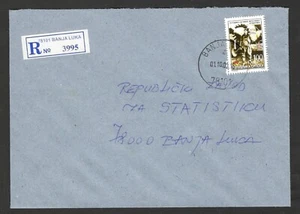 BOSNIA SERBIA-REPUBLIKA SRPSKA-"R" COVER-FIRST FLIGHT ACROSS THE ATLANTIC-2002. - Picture 1 of 2