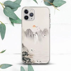 Japanese Nature Art Mountains Case For iPhone 7 8 X SE 11 12 13 14 15 Pro Max XR - Picture 1 of 1