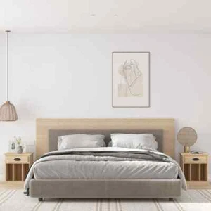 vidaXL Bedside Cabinets 2 pcs Sonoma Oak 43x36x50 cm - Picture 1 of 11
